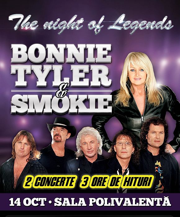 Bonnie Tyler si Smokie - 2 concerte memorabile, peste 3 ore de hituri la Sala Polivalenta