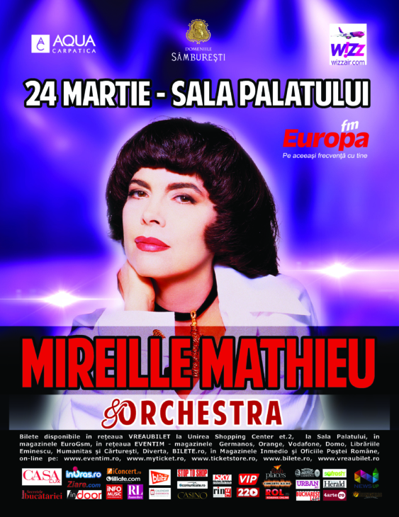 Concert aniversar Mireille Mathieu la Sala Palatului din Bucuresti
