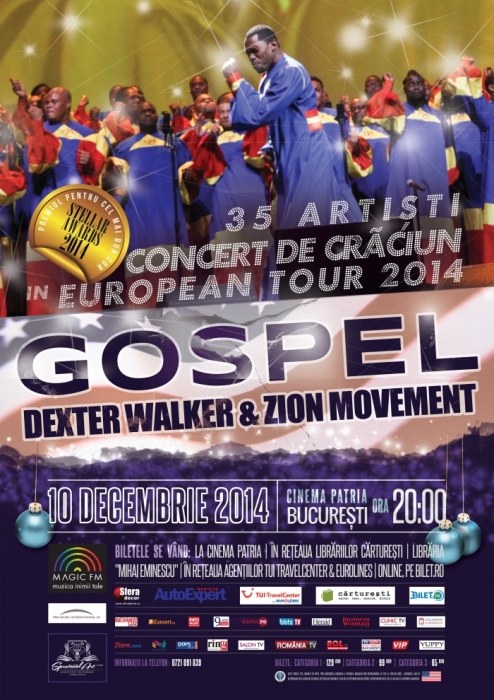 Concert extraordinar de muzica gospel Celebrate Christmas sustinut de Dexter Walker & Zion Movement