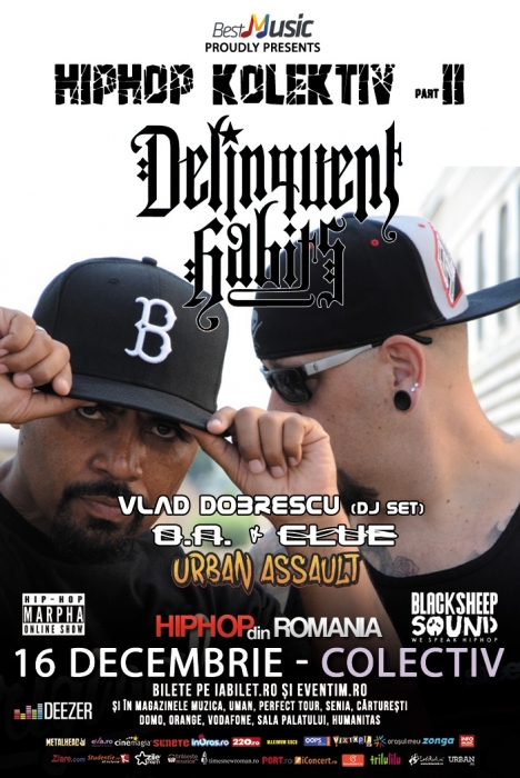 O.N. & Clue si Urban Assault  - doua nume noi pe afisul Delinquent Habits de la Hip Hop Kolektiv 2