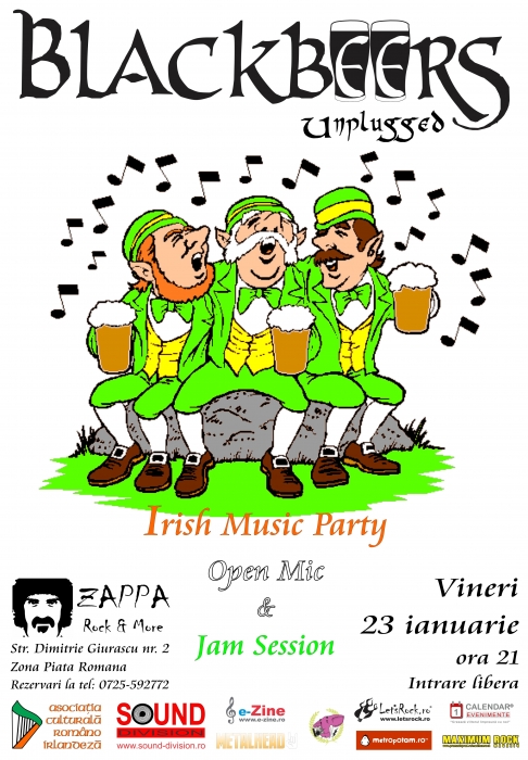 Irish Music Party in Zappa Rock & More, cu Blackbeers