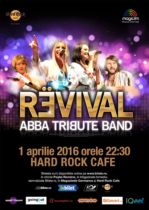 Doua categorii de bilete sold-out pentru concertul  ABBA Tribute Band REVIVAL™ la Hard Rock Cafe