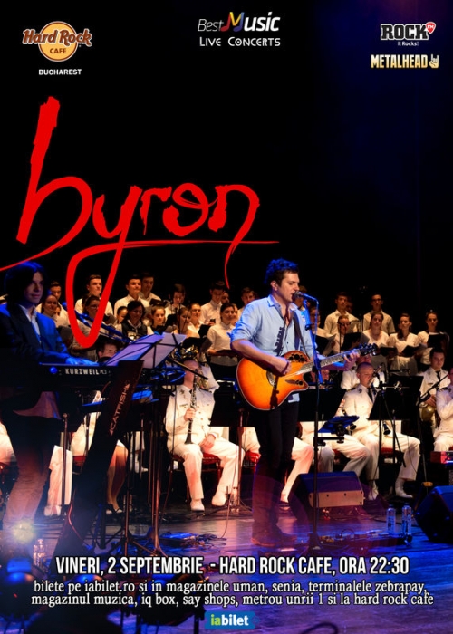 Trupa Byron canta pe 2 septembrie la Hard Rock Cafe