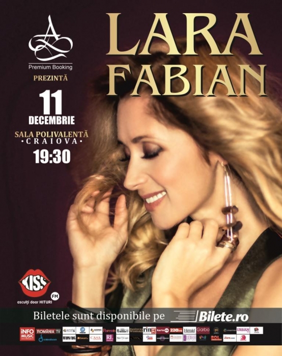 LARA FABIAN va straluci intr-un nou concert pe scena Salii Polivalente din CRAIOVA