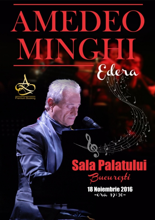 Cântărețul și compozitorul italian AMEDEO MINGHI va susține un concert in premiera la Sala Palatului din Bucuresti