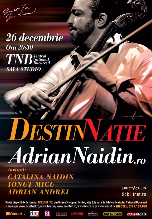 Concertul DestinNatie AdrianNaidin.ro va fi reluat pe 26 decembrie, la TNB