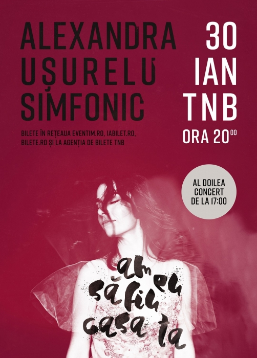 Dublu concert pentru Alexandra Ușurelu, pe 30 ianuarie la TNB
