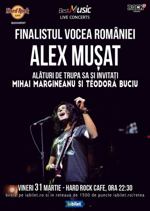 Concert Alex Musat & Band pe 31 martie la Hard Rock Cafe