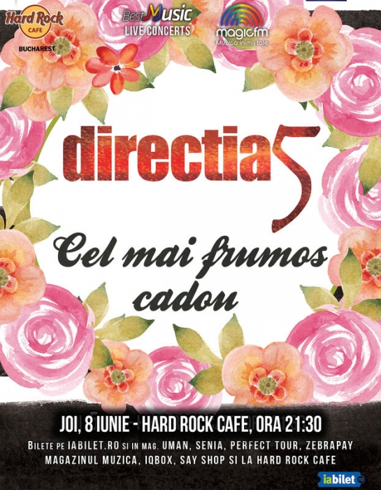 Directia 5 concerteaza pe 8 iunie la Hard Rock Cafe