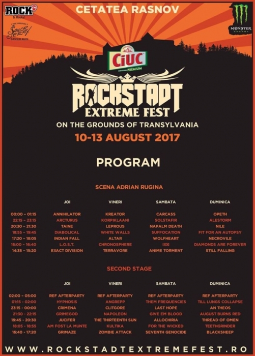 Rockstadt Extreme Fest 2017 - line-up final si programul pe zile