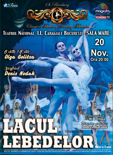 Baletul „Lacul lebedelor” din nou pe scena Teatrului National pe 20 noiembrie