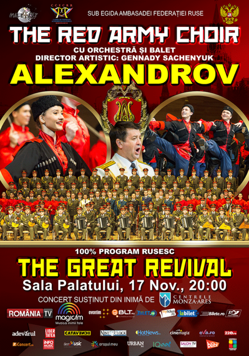 Ultimele bilete la concertul Marelui Cor al Armatei Roşii la Bucureşti