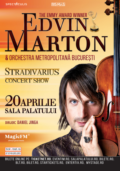 Violonistul și compozitorul Edvin Marton, va concerta la Sala Palatului din București