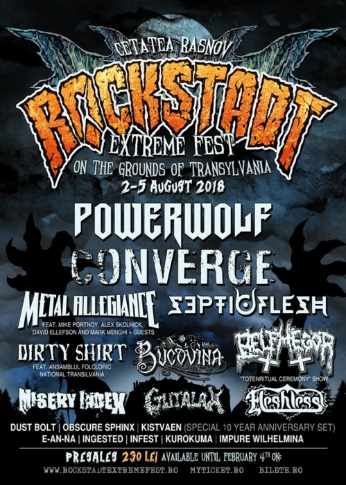 Noi nume confirmate pentru Rockstadt Extreme Fest 2018