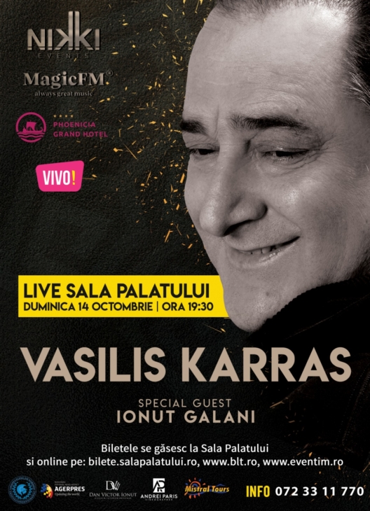 Artistul grec VASILIS KARRAS, într-un concert live de excepție la Sala Palatului