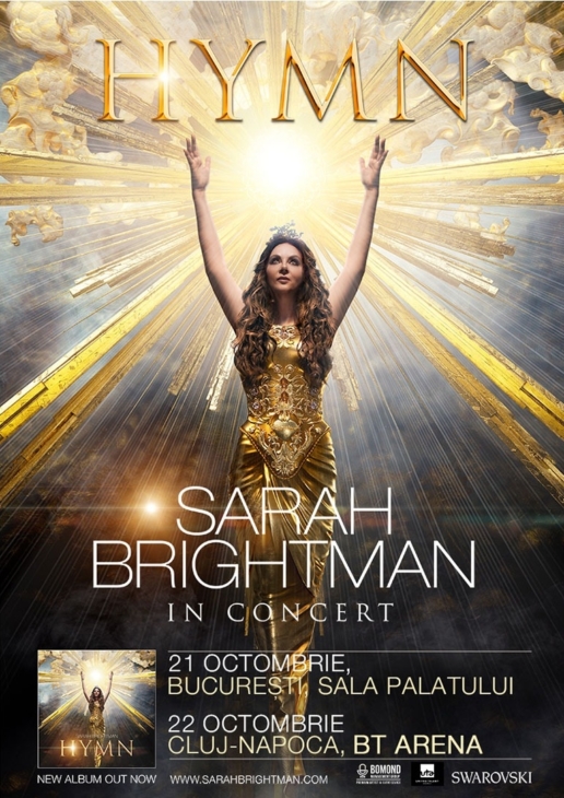 Sarah Brightman va concerta la Bucuresti si la Cluj