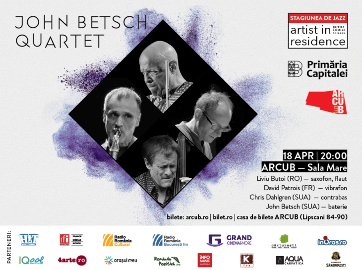 Concert de jazz avangardist cu John Betsch Quartet la ARCUB