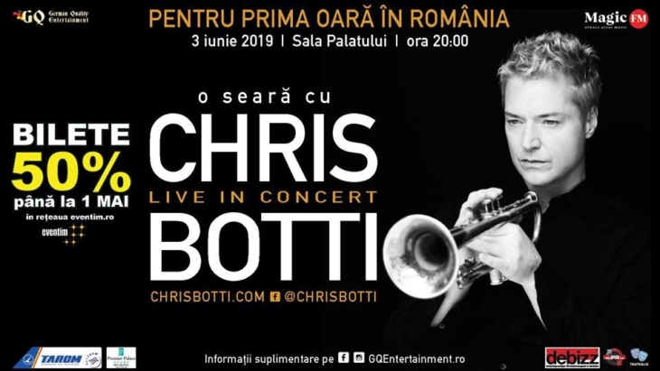 Ultimele 2 saptamani de bilete cu discount 50% la concertele Chris Botti, BZN & Michael Bolton