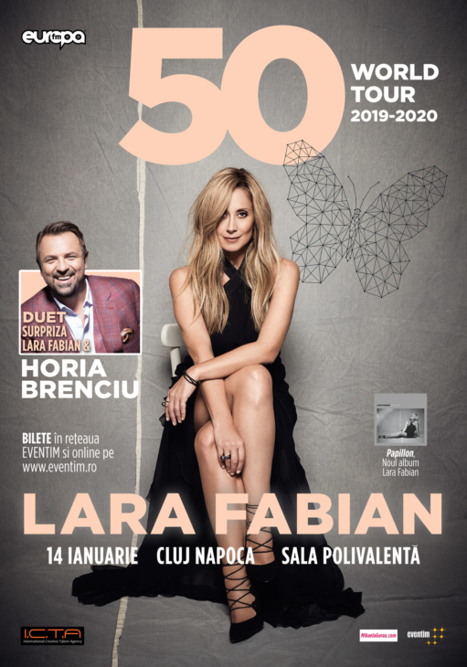 Lara Fabian revine la Cluj în cadrul turneului “50” World Tour
