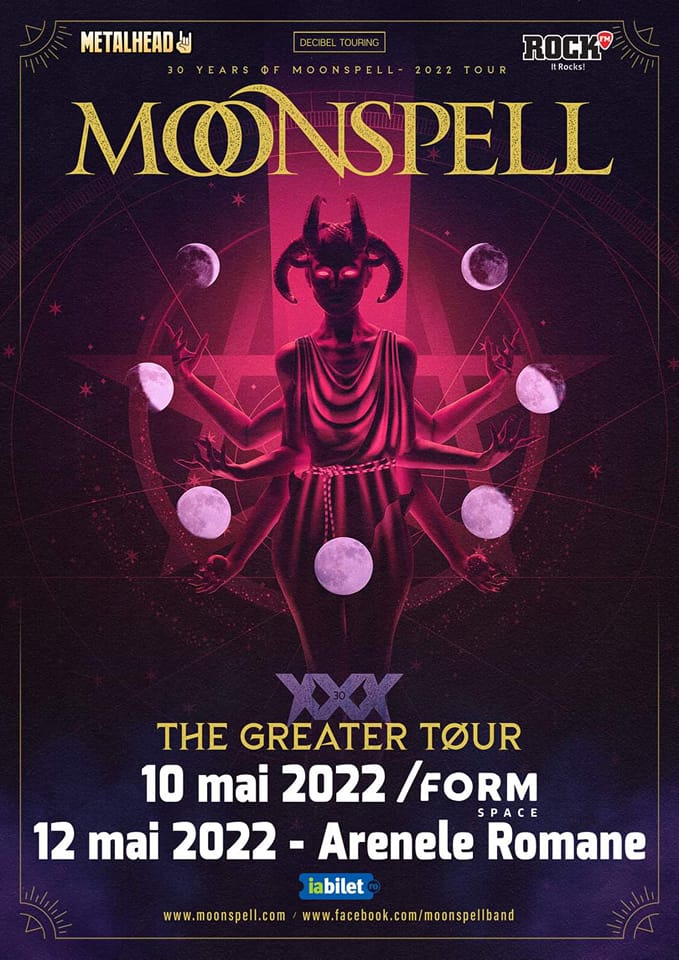 Moonspell va sustine doua concerte in Romania in 2022