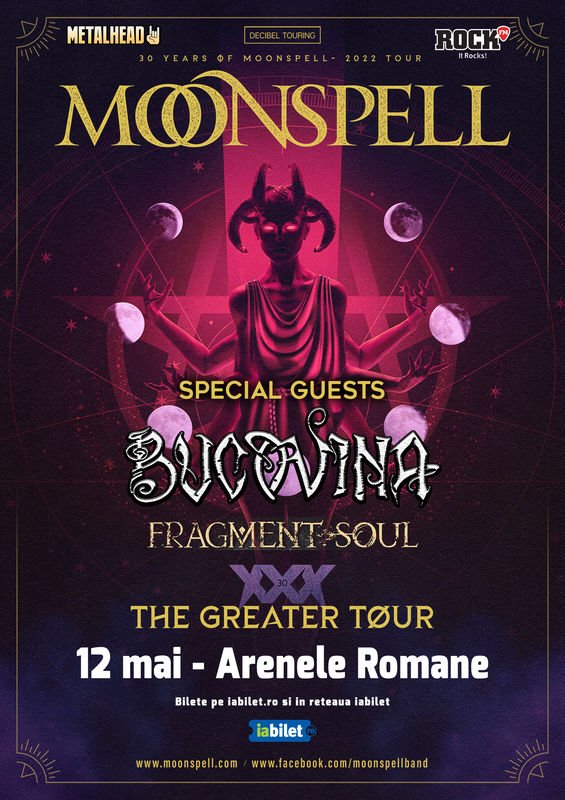 Bucovina si Fragment Soul vor deschide concertul Moonspell de la Arenele Romane