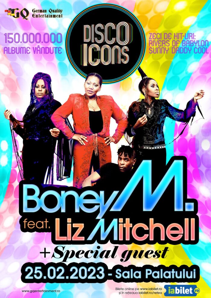 Concert Boney M. (Feat. Liz Mitchell) la Sala Palatului, un concert extraordinar sub egida "DISCO ICONS"