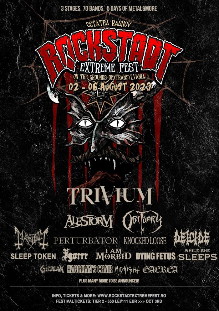 Rockstadt Extreme Fest 2023 anunta 5 trupe noi: Trivium, Alestorm, I Am Morbid, Obituary si Gaerea