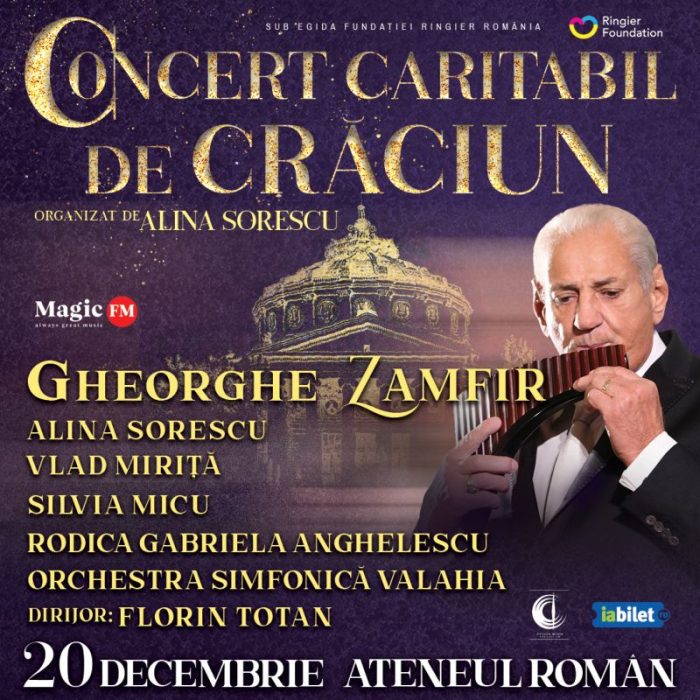 „Concertul Caritabil de Crăciun” reunește artiști români de notorietate pe scena Ateneului Român