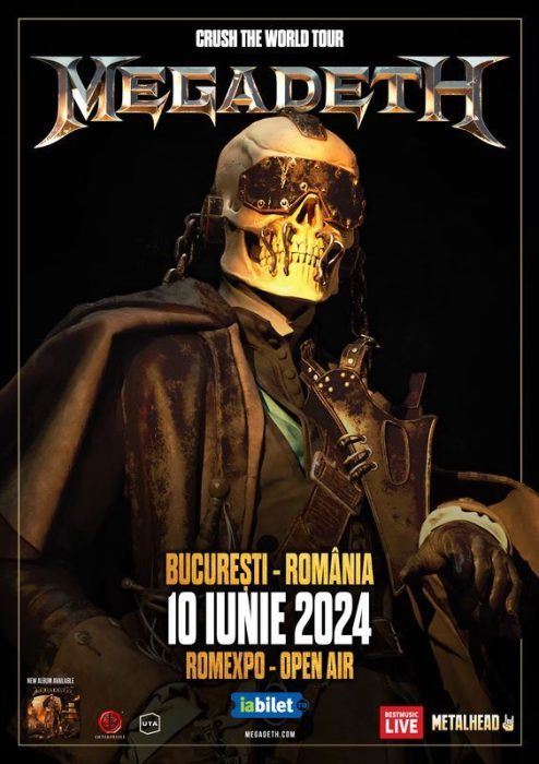 Turneul Megadeth – Crush The World Tour – va ajunge si la Bucuresti in 2024, la Romexpo